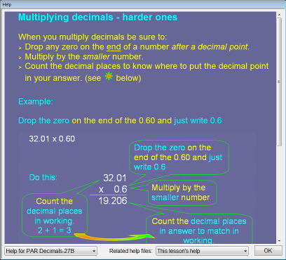 Decimals Help File